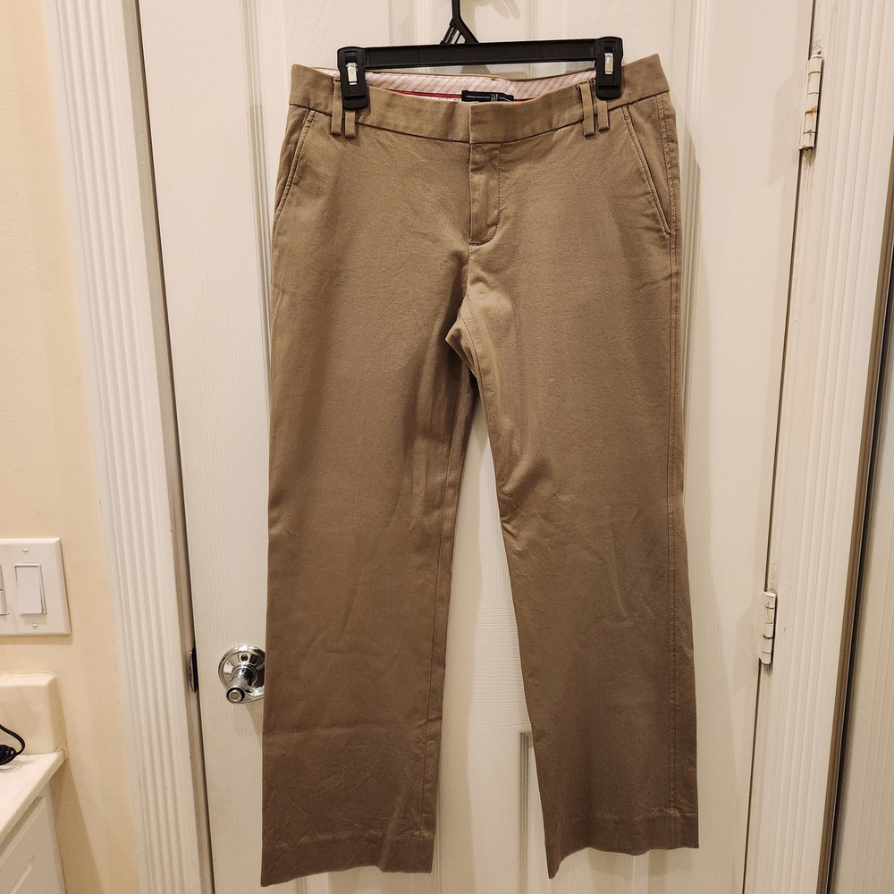 GAP Khaki Trousers Pants Ankle Length Size 8 Stretch